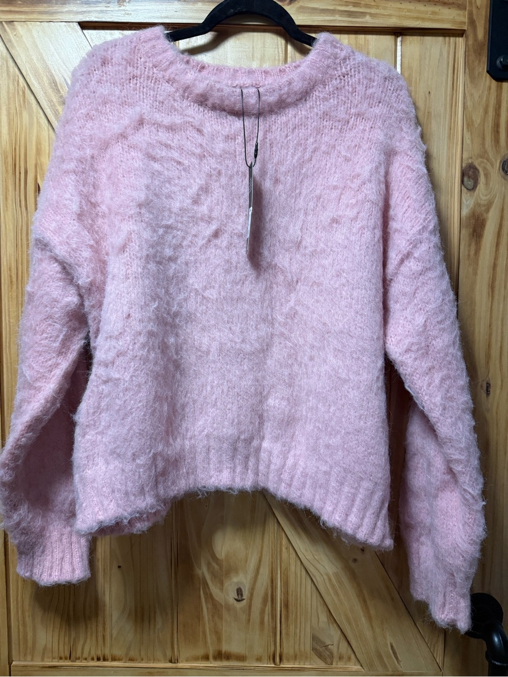Fashion Nova Pink Fuzzy Crewneck Sweater